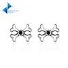 Genuine 925 Sterling Silver Skeleton Halloween Bone Stud Earrings Jewelry Halloween Gift
