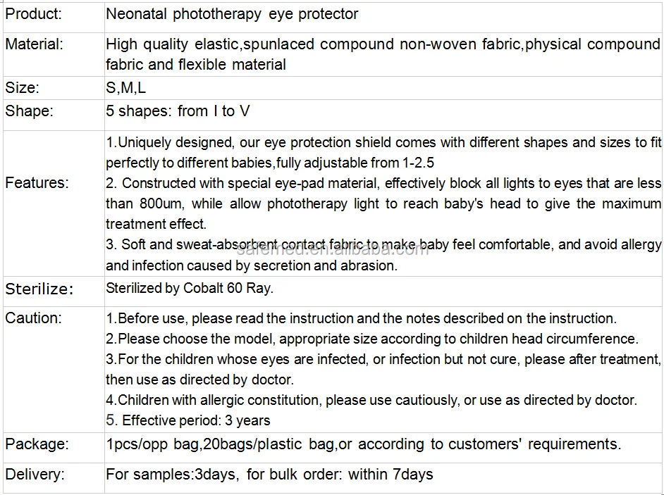 Neonatal Phototherapy Protection Mask For Neonatal Jaundice Treatment