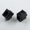 hot sale high quality manufacturer supply black color plastic top entry 4p4c rj11 female connector