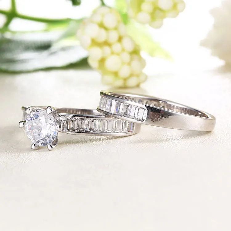 2018 Fashion New Design Jewelry White Gold Ring Couple Prices In