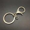 Shiny sliver swivel snap lobster clasp with a flat keyring keychain