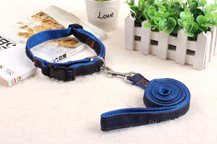 The best buy amzaon hot sell jean dog leash collar harness threepiece