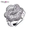 Bargain Sales Party Gift Micro Setting CZ Flower Shape Engagement Rings Jewelry