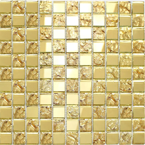House wall decoration golden mosaic tile mirror