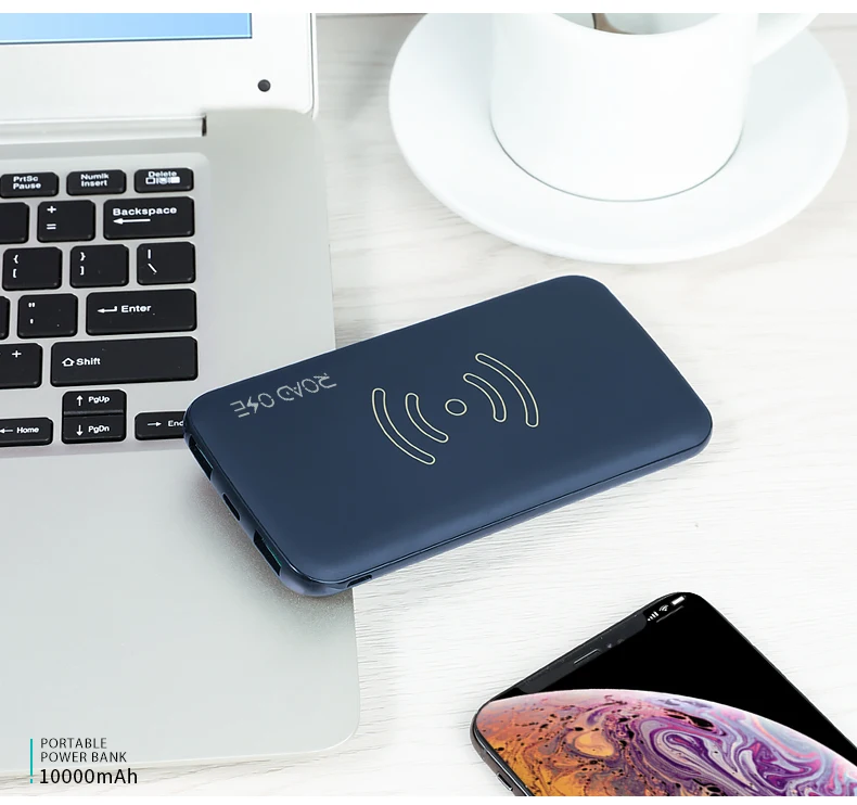 Dual Usb Outputs Qi Standard Mobile Power Bank 10000mah Wireless Charger - ANKUX.COM