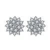 New 100% 925 Sterling Silver Cubic Zirconia Crystal Flower Cluster Stud Earrings