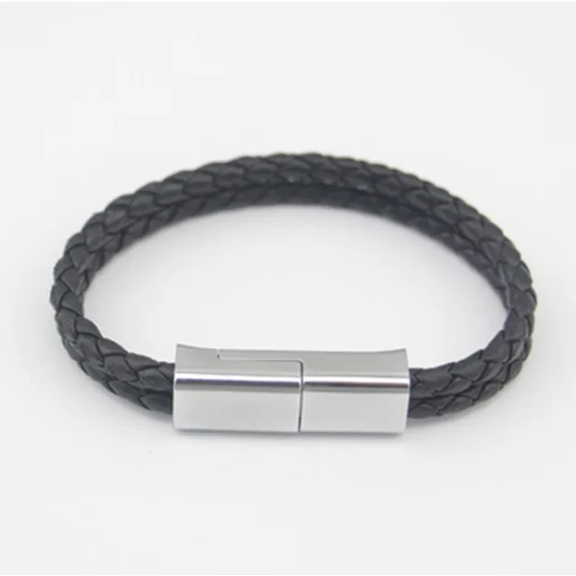 24K gold plating connector Leather Bracelet Usb Data Charging Cable for 8pin phone - ANKUX.COM