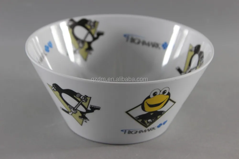 2 Side Decal Print Melamine Salad Bowl With Pp Bag Package