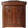 Luxury Exterior Interior Solid wood Double Leaf Entry Wooden Doors for US Villa