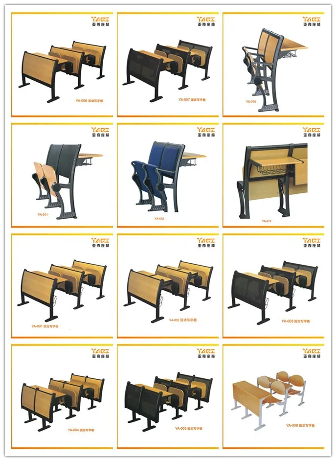 Wood Material Desks And Chairs High School University College Classroom