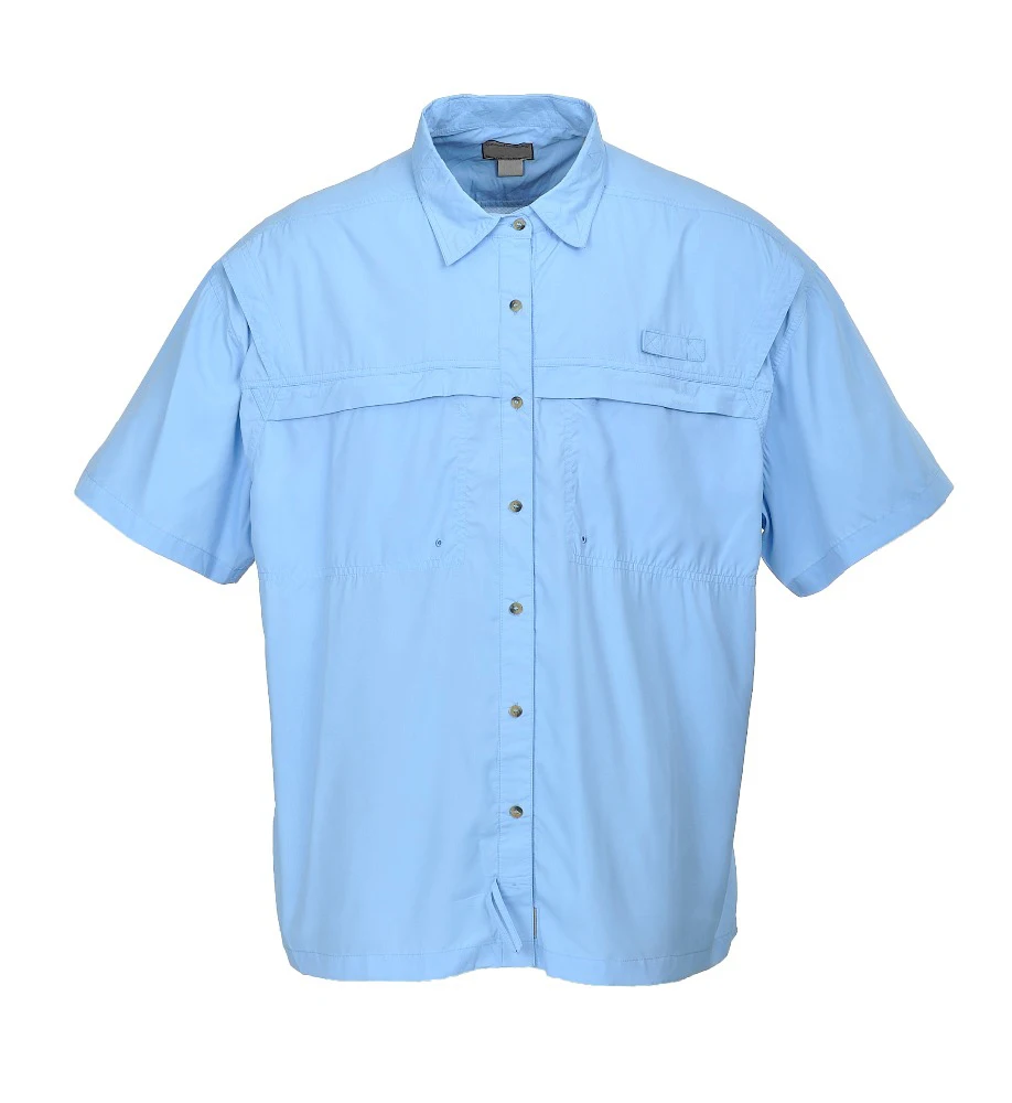 Wholesale Light Blue Men's Short Sleeved Upf50 Casual Fishing Shirts ...