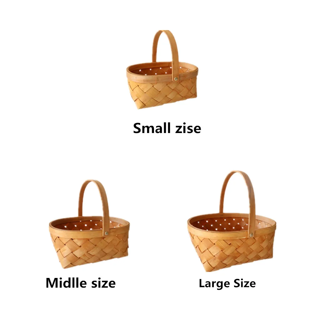 China Supplier Wholesales Square Wood Chip Basket Basket Use For