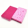 Pink cuboid heavy duty natural soft Eco-friendly kitchen cleaning cellulose scrub sponge