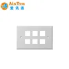 120 TYPE 6 PORT RJ45 WALL PLATE FACE PLATE