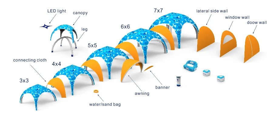 TPU tarpaulin inflatable wedding tent/custom inflatable tent(CPAI-84)