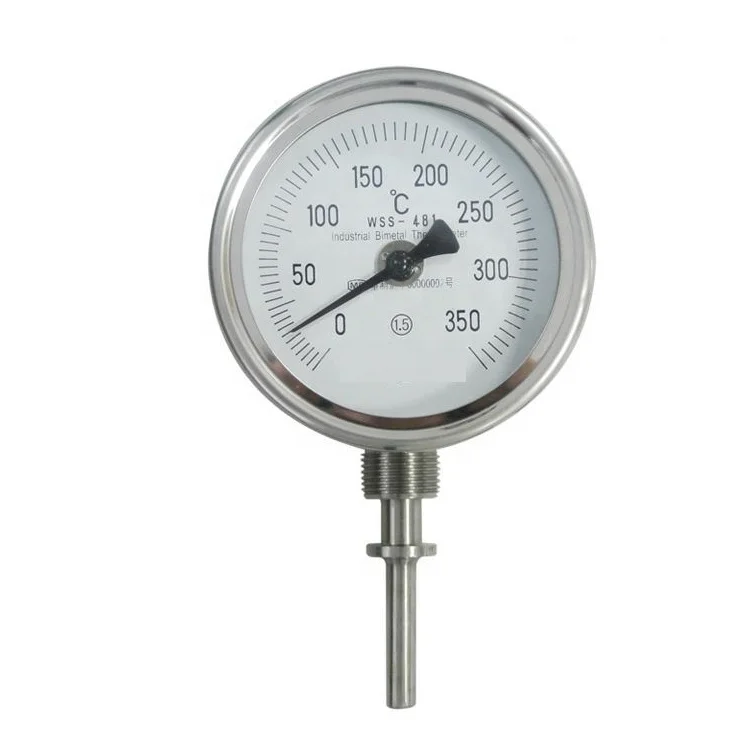 Dial Bimetal Thermometer Oil Boiler Steam Mechanical Temperature Gauge