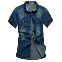 2015 Summer Washing Charm jeans shirts short sleeve men’s shirt ,Denim Wear white men’s jacket Cowboy wear free shippin