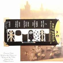 Black White Star Nail Arts Sticker 14 pcs set Waterproof Nail Decal Art Sticker Gel Polish