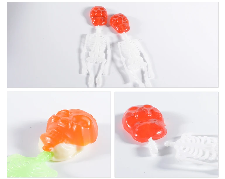 Delicious Novelty Yummy Special Shape Gummy Skeleton Candy With Two