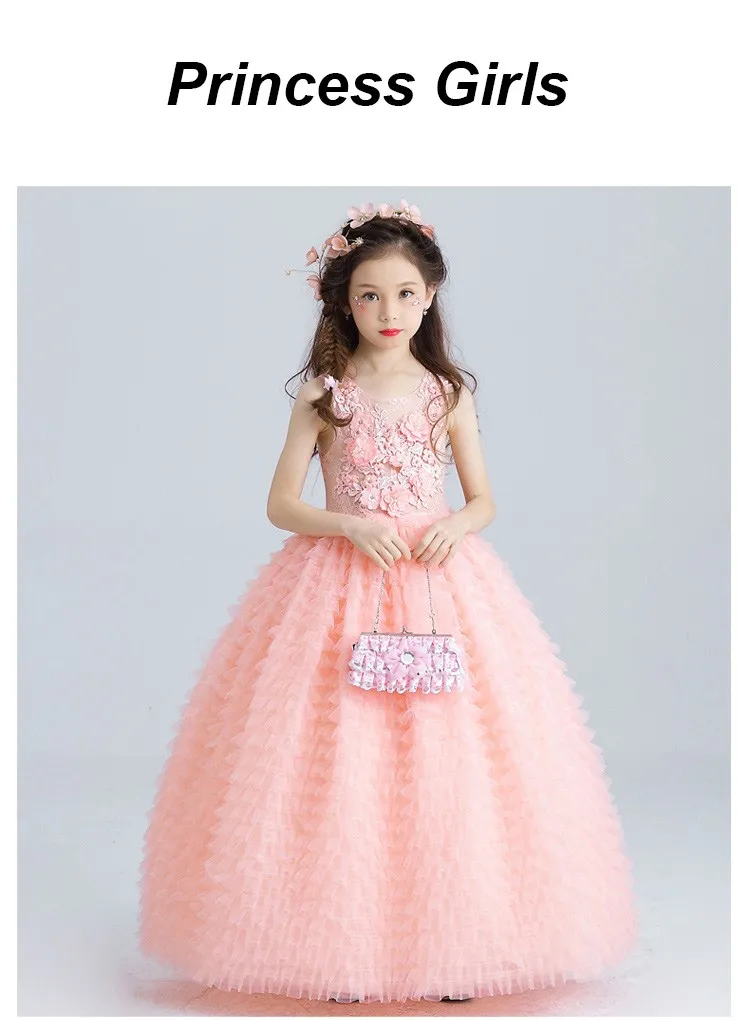 girls long pink dress