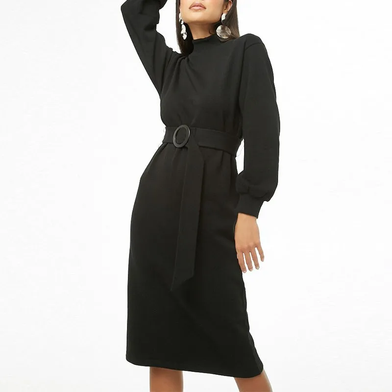 long sleeve office dress