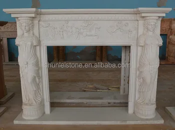 Big Carved Stone Marble Pillar Fireplace Surround Buy Artificial