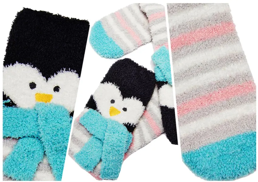 fun soft fuzzy slipper socks