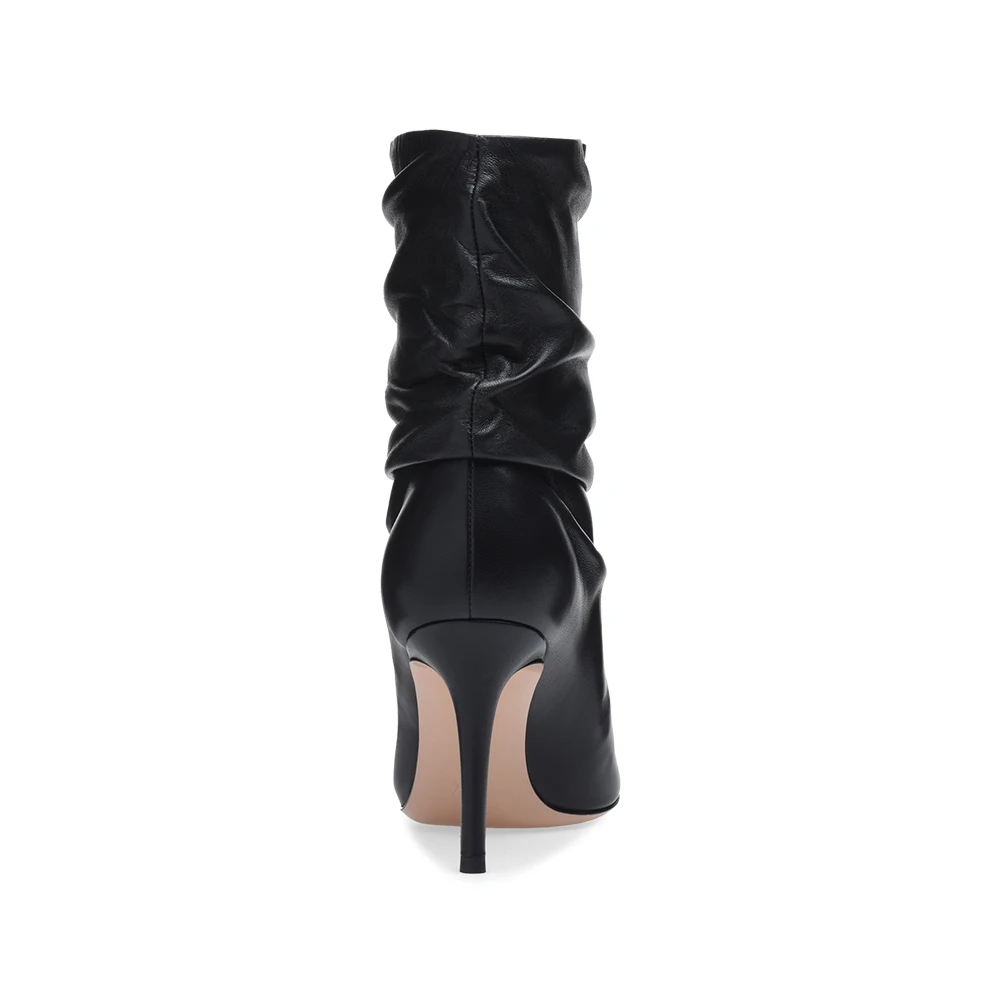 black booties with thin heel