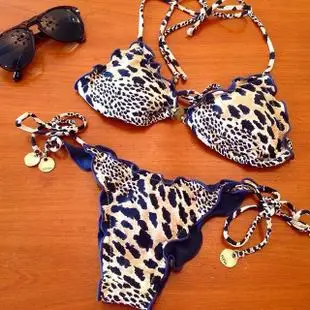 2015 треугольник бикини для женщин сексуальный леопарда пляж купальники дамы росту купальник купальный костюм бразильский бесплатная доставка
