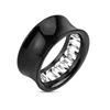 Square Cut Gem Pattern Inlayed Black Acrylic Ear Tunnel Body Piercings