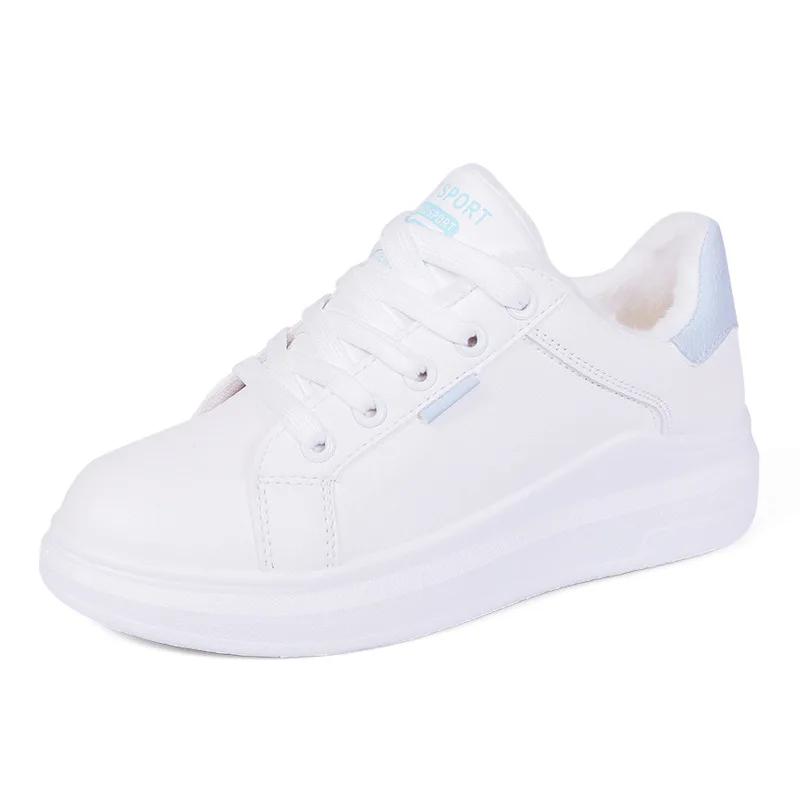 
Low top lace up style woman flat winter shoes PU upper winter outdoor sneakers wholesale 