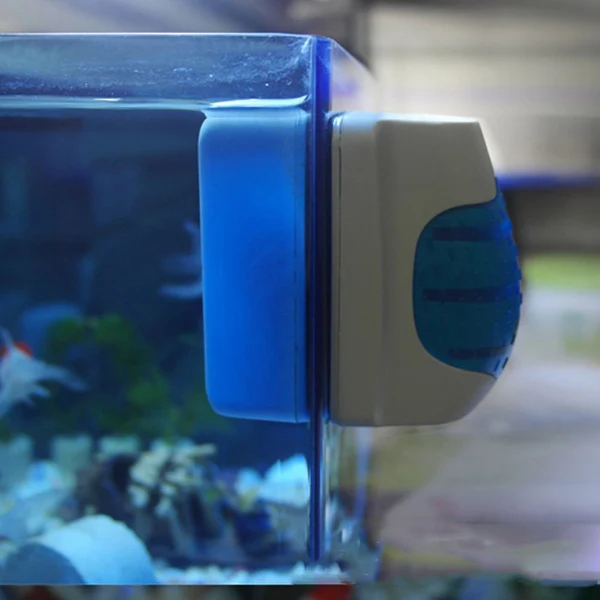 DealMux Aquarium Fish Tank Accessories Tools Suspended Magnetic Cleaner Brush Blue