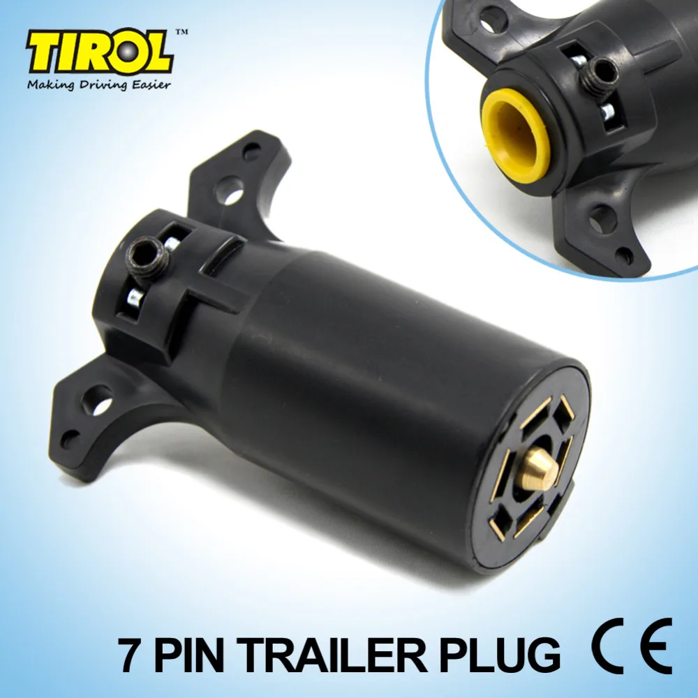 Tirol T21847b7 Pin Trailer Plug Plastic 7 Way Blade Round