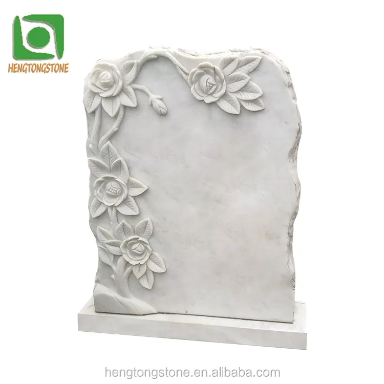 Western Style White Marble Carved Flowers Tombstone Buy Hand Carving