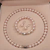 High quality 10 mm pink gold pearl jewelry sets