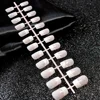 1lot= 10kits Medium Size French Nail White Square Nails French for fingers Nude Color Classical Fake Nails 240pcs totally