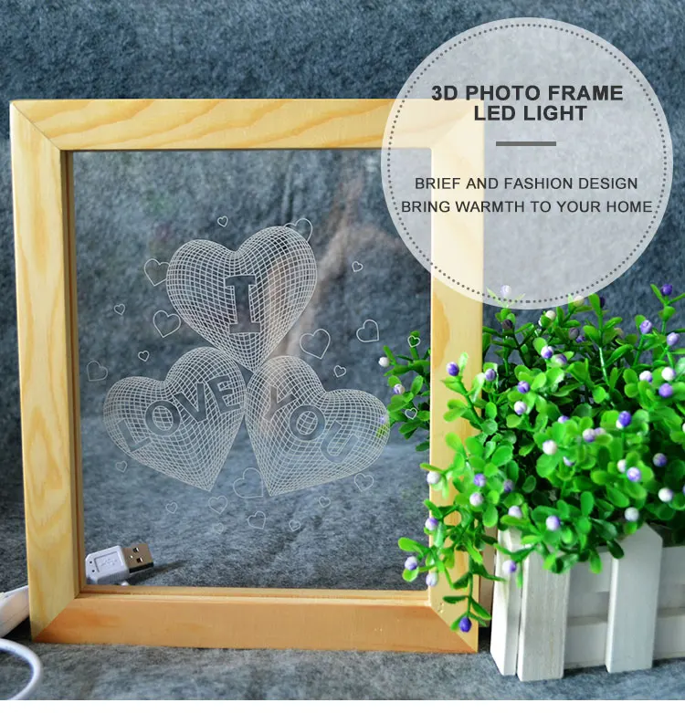 Creative Fantasy Acrylic 3d Led Light Photo Frame Buy Promotion Gifts