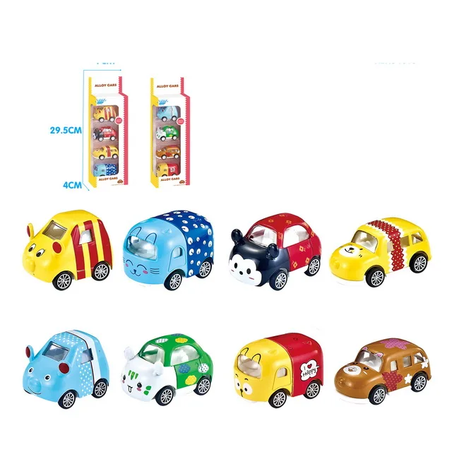 新发明有趣 1/64 压铸车,儿童合金迷你拉回卡通汽车玩具