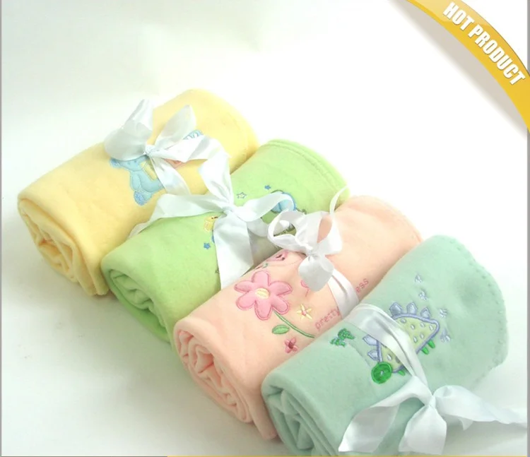 economical lovely Baby Blanket with embroider for Baby light weight Shower Gift for Baby Boy & Girl
