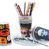 Customize Halloween decoration party supplies Pumpkin/Skeleton/Witch/Bat printing disposable paper cups