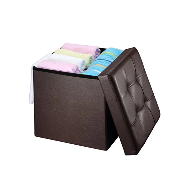 Faux Leather Storage Box Unique Design Folding Stool Buy Folding