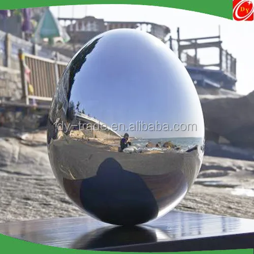 Conceptual Mirror-polished Stainless Steel Hollow Sculpture with Portal Hole