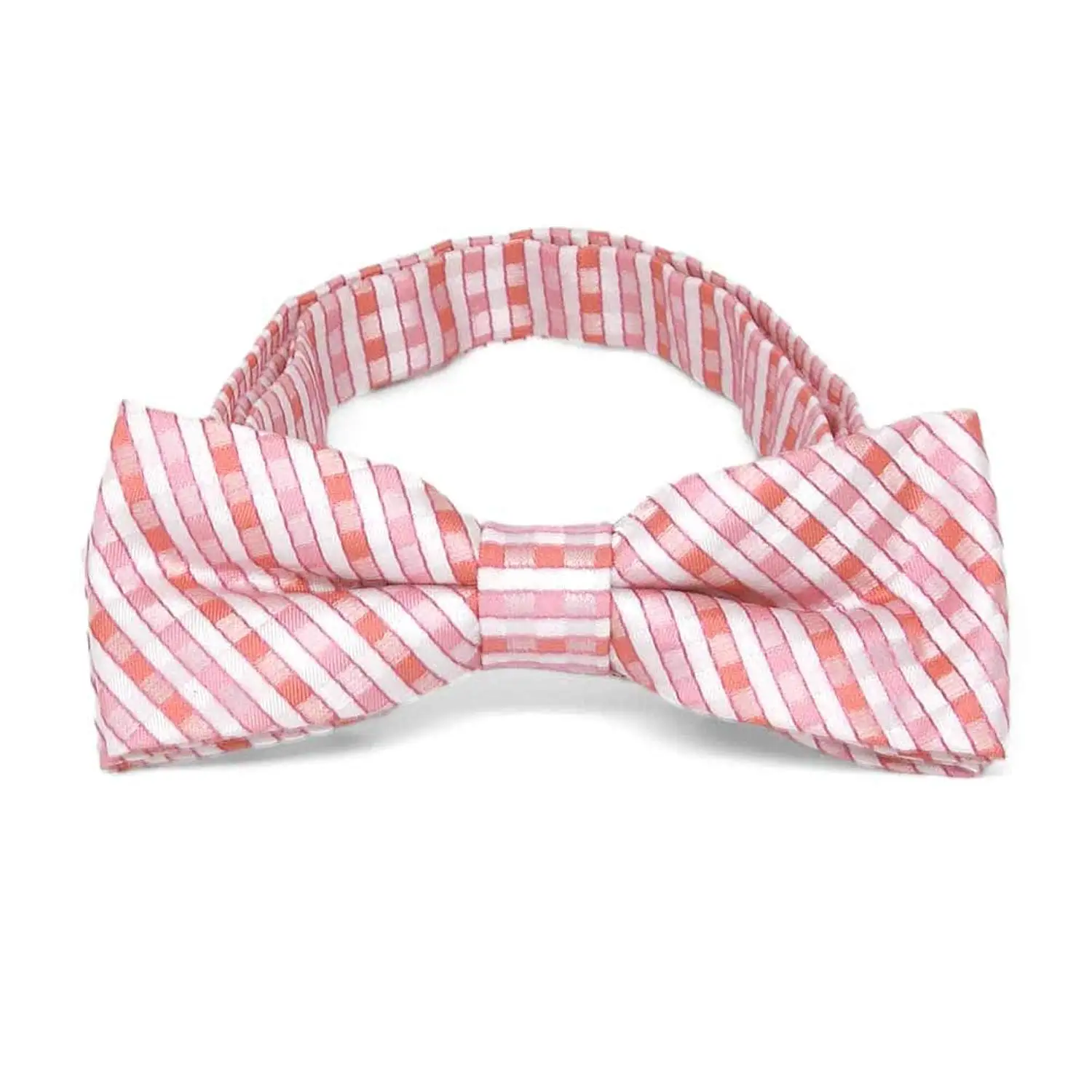 TieMart Boys Cameo Pink Michael Glen Plaid Bow Tie