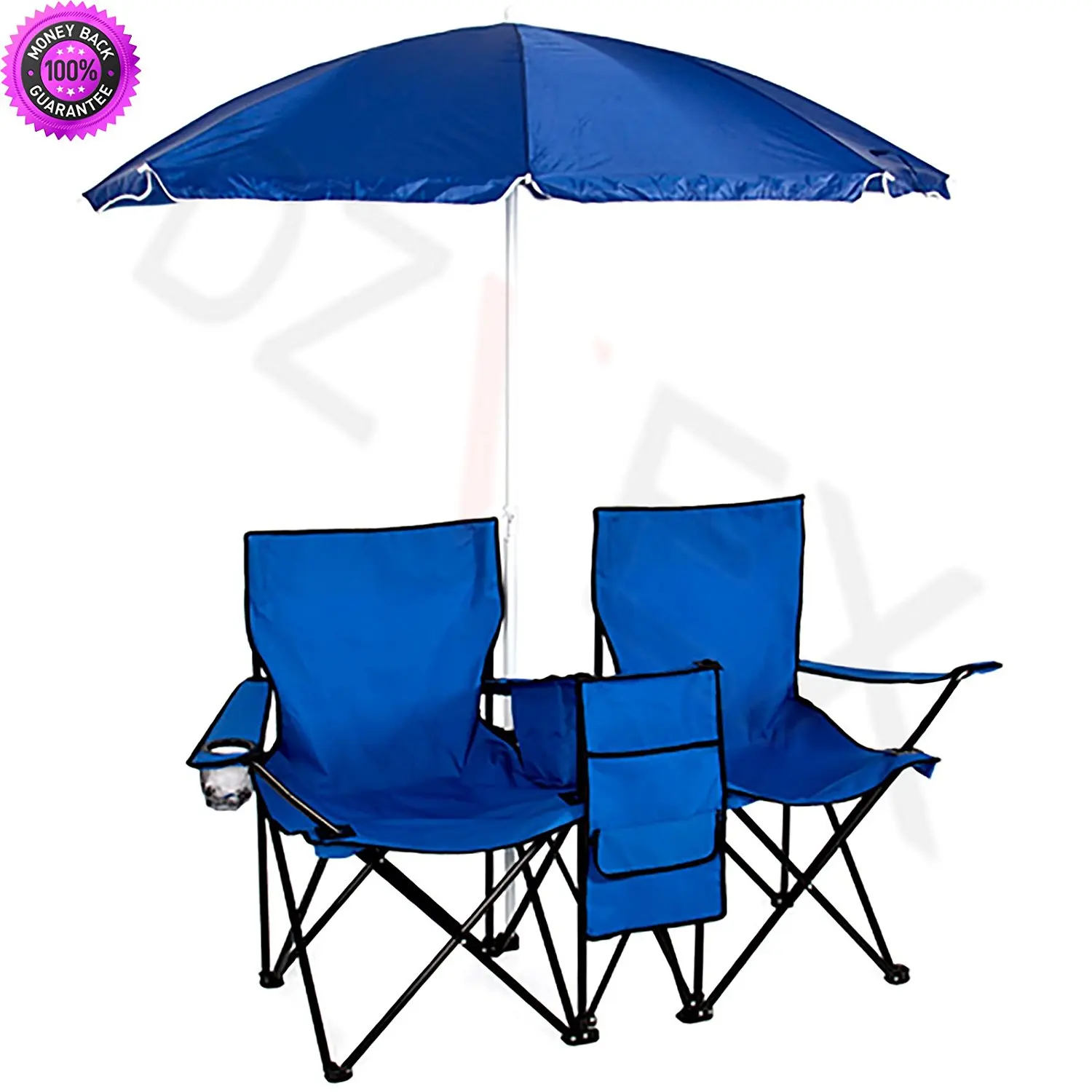 Buy Dzvex Picnic Double Folding Chair W Umbrella Table Cooler Fold