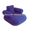 Inflatable PVC flocked single sofa with armres backrest