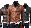 Red colour leather motor bike jacket for men