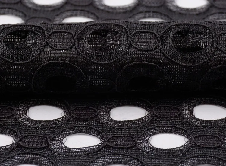 Crochet Embroidery Black Lace Polyester Big Hole Mesh Fabric Buy Mesh
