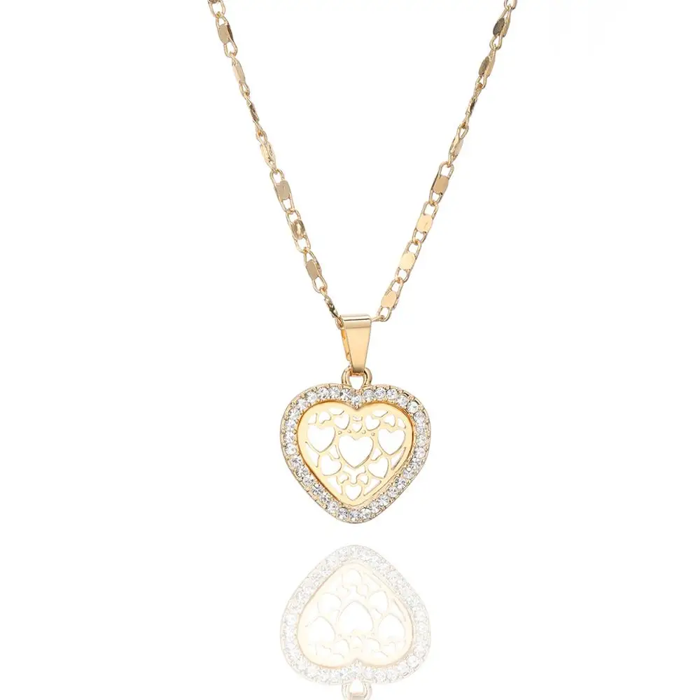 Women Cute Jewelry Gold Love Heart Necklaces Pendant Fashion Trendy ...