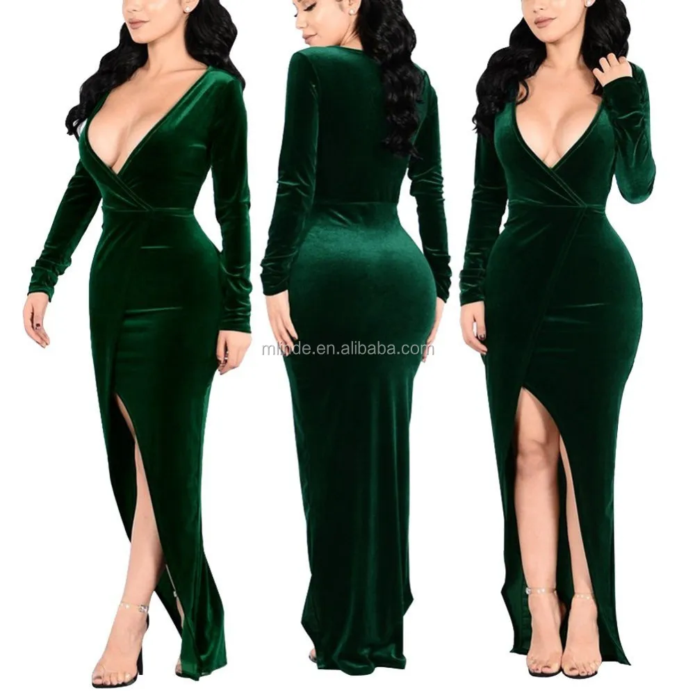 Sexy Élégant Rétro Mignon Hiver Automne Printemps Longue Robe Photos Velours Robes De Soirée Femmes , Buy Manches Longues Robes De Soirée En