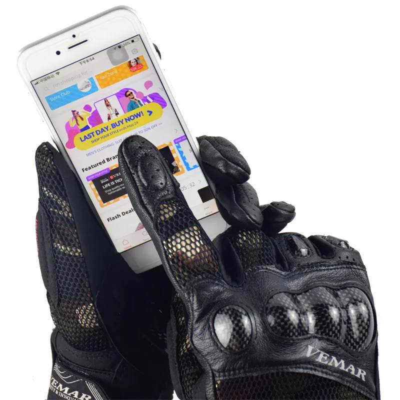 Vemar Carbon Fiber Motocross Gloves Summer Motorcycle Gloves Protection